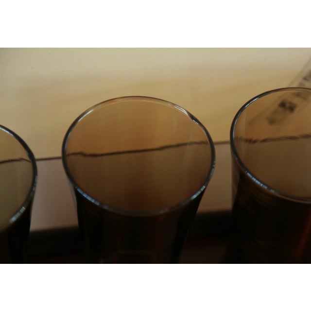1970s Anchor Hocking Linden Mocha Tawny Brown Glass Flared Tumblers – 16oz, Retro Mid-Century For Sale - Image 12 of 18