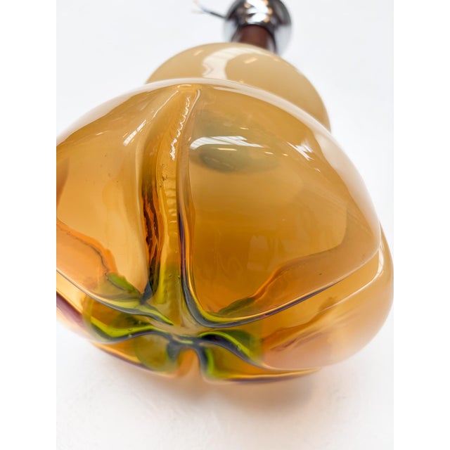 Amber Colored Murano Glass Ceiling Lamp, Italy, 1960s For Sale - Image 9 of 14