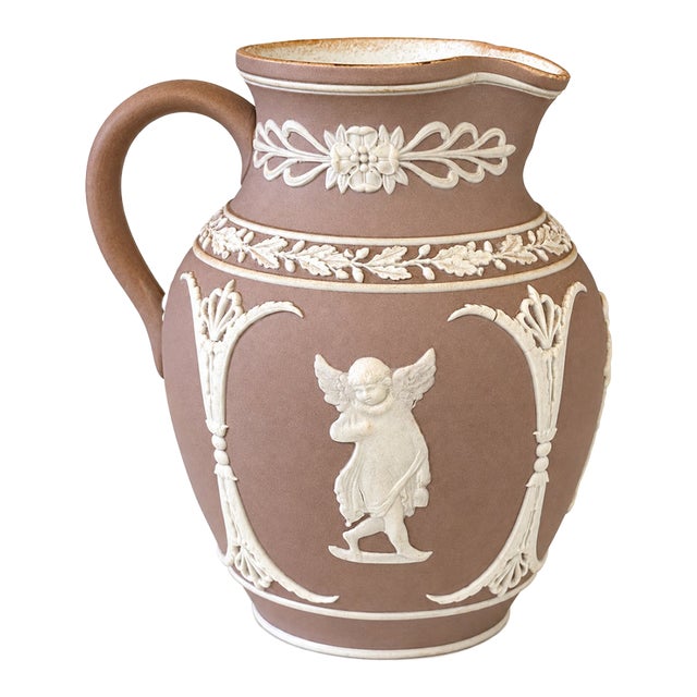 Antique Adam's Lilac Jasper Dip / Lilac Jasperware Petite Pitcher, Made in England For Sale