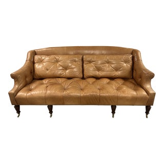 Camel Tufted Chesterfield 2-Seater Sofa For Sale