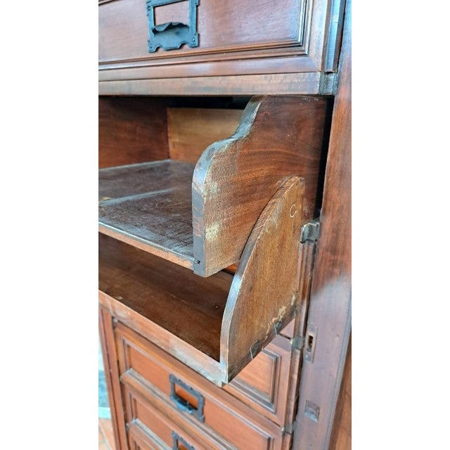Vintage Walnut Filing Cabinet, 1930s For Sale - Image 5 of 7