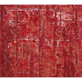 Wlodzimierz Ksiazek Abstraction in Red Oil on Canvas 54 X 60 In For Sale
