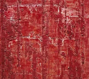 Wlodzimierz Ksiazek Abstraction in Red Oil on Canvas 54 X 60 In