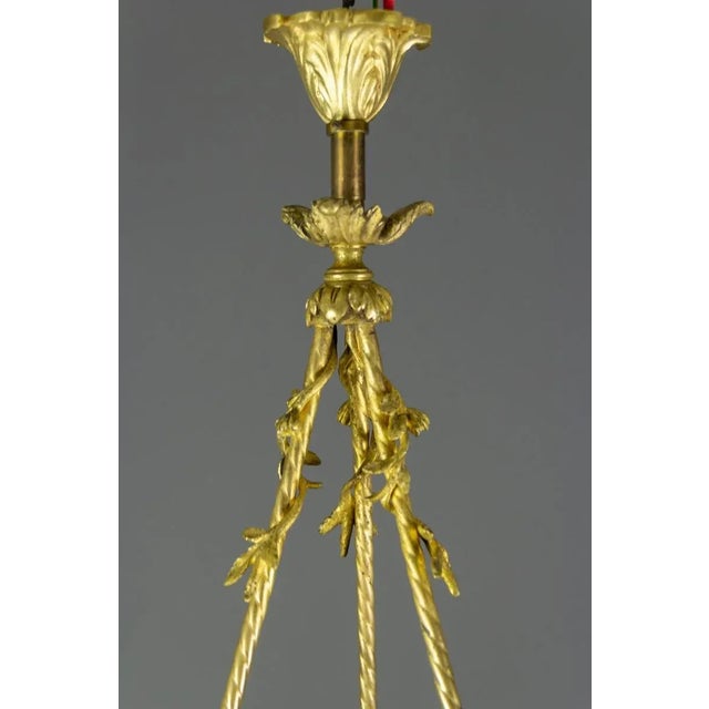 French Neoclassical Style Bronze and Crystal Glass Chandelier, 1920s For Sale - Image 12 of 18