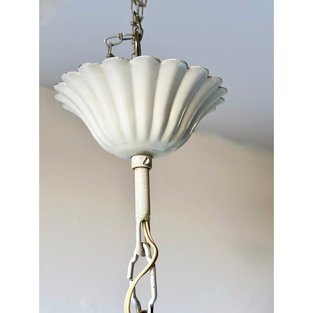 Italian Hand-Painted Tole Floral Chandelier with Matching Wall Sconces, 1960s, Set of 3 For Sale - Image 14 of 18