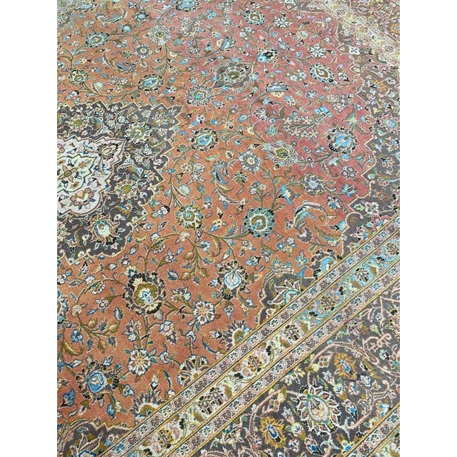 Traditional 10x13 1960s Persian Kashan Area Rug - 107634 For Sale - Image 3 of 13