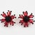 Francoise Montague Paris Red and Black Floral Resin Clip Earrings For Sale - Image 4 of 6