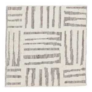 Modern Moroccan Style Handmade Ivory Abstract Custom Wool Rug