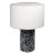 Stories of Italy Black & White Macchia su Macchia Pillar Lamp with Linen Lampshade For Sale
