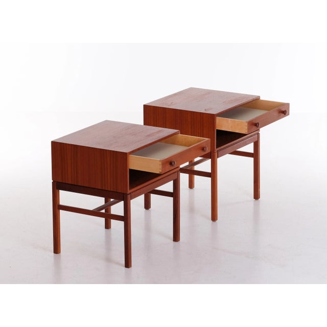 Brown Model Casino Bedside Tables by Sven Engström & Gunnar Myrstrand, 1960s, Set of 2 For Sale - Image 8 of 10