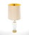 Gold 20th Century Hollywood Regency Opaline Glass and Gold-Banded Table Lamps, Pair For Sale - Image 8 of 11