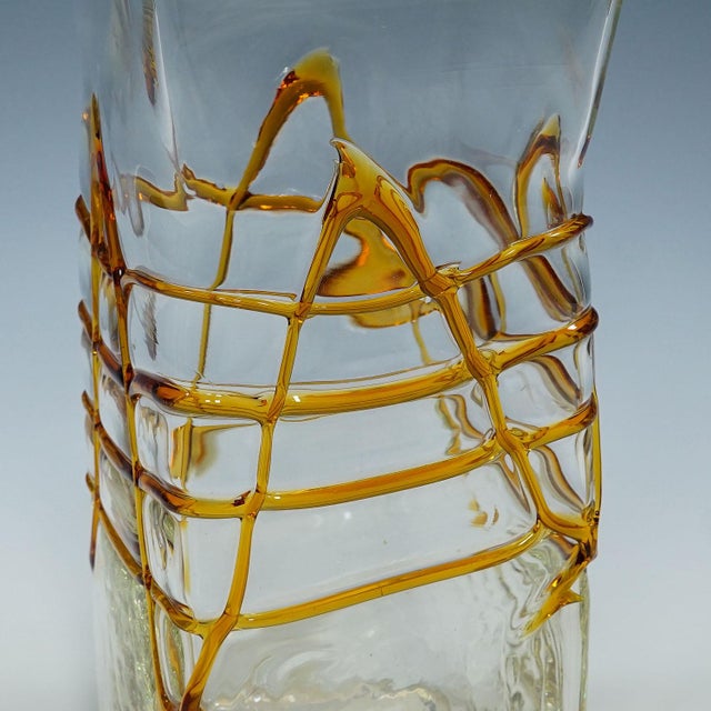 Large Art Glass Vase by Fulvio Bianconi for Mazzega, Venice Murano For Sale - Image 6 of 7