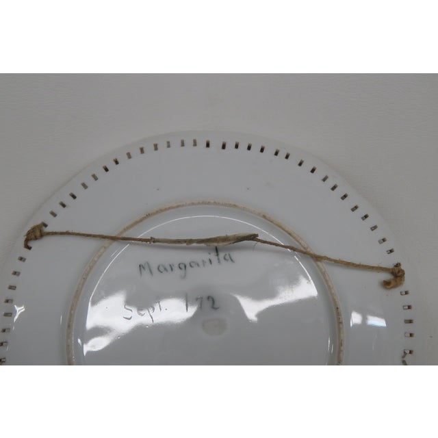 Gold Edge Hand Painted Flowers Decorative Plate 4595b For Sale - Image 14 of 14