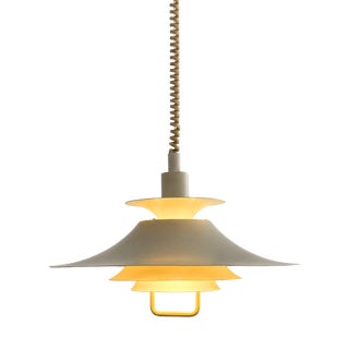 Vintage Danish Tiered Rise and Fall Pendant Lamp from Frandsen, 1970s For Sale