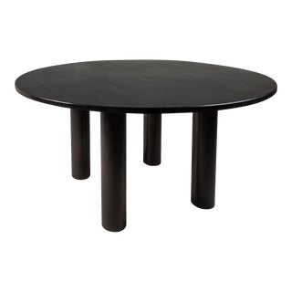 Organic Modern Dining Table in Solid Ebonized African Sapale Mahogany by Mark Leblanc, Usa, C. 2023 For Sale