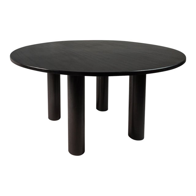 Organic Modern Dining Table in Solid Ebonized African Sapale Mahogany by Mark Leblanc, Usa, C. 2023 For Sale