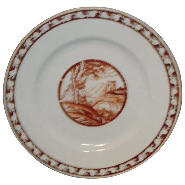 Early 19th Century Chinese Export Porcelain Sepia Landscape Plate For Sale In New York - Image 6 of 6
