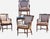 French Kittinger Style Faux Bamboo Chairs and Petite Game Table For Sale - Image 3 of 18