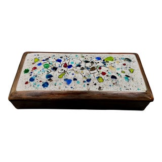 1962 LeRoy Benjamin Hillside California MCM Ceramic Cigarette Box Signed For Sale
