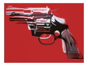 Andy Warhol, Guns (White and Black on Red), Digital Print