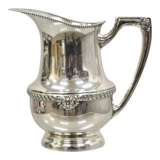 Mid 20th Century Vintage Ws Silver on Copper Silver Plated Victorian Water Pitcher For Sale