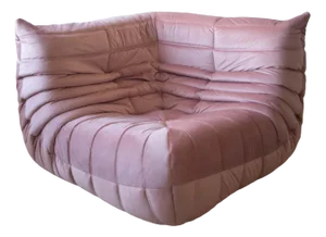 Pink Pearl Velvet Togo Corner Chair by Michel Ducaroy for Ligne Roset