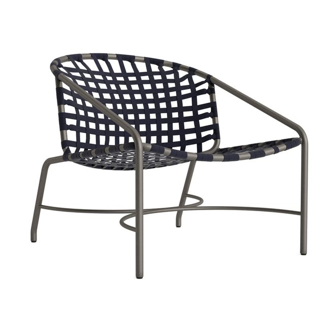Brown Jordan Kantan Aluminum Suncloth Lounge Chair, Mica frame with Marine fabric For Sale - Image 12 of 12