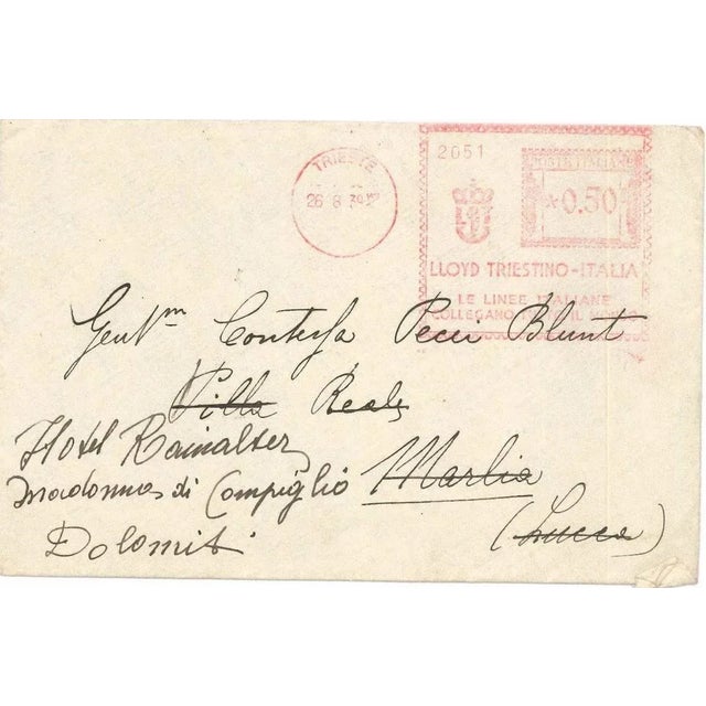 Libero De Libero, Letter by Libero De Libero to Countess Pecci Blunt, Late 1930s For Sale - Image 3 of 5