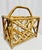 Mid-Century Modern Vintage Scorched Bamboo & Bent Rattan Magazine Holder For Sale - Image 3 of 5