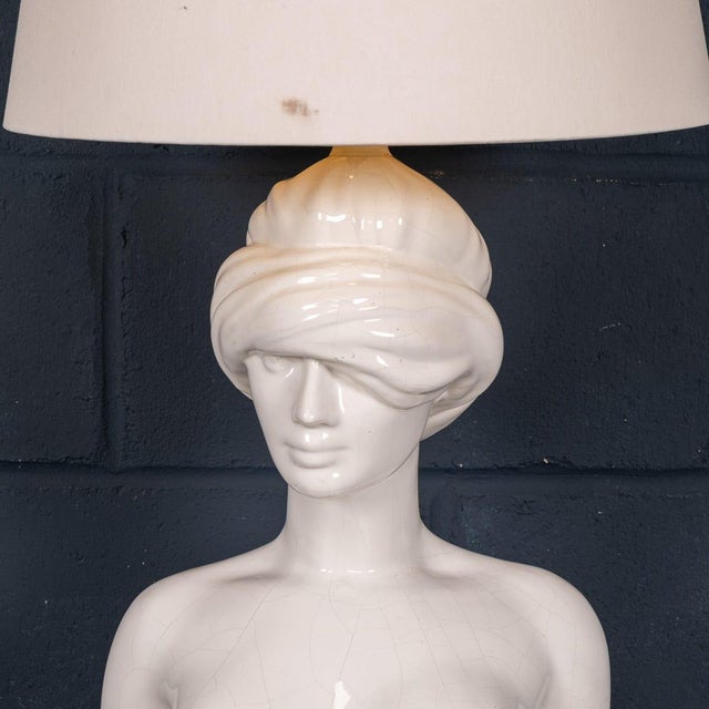 Vintage Italian Ceramic Table Lamp by Giulio Ciniglia for Vivai Del Sud, 1970 For Sale - Image 10 of 17