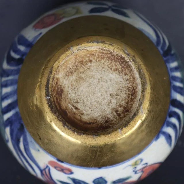 Chinese Chinese Vintage Ceramic Pot,Ming Dynasty Jiajing Marked Blue and White Famille Verte Porcelain Brush Washer Hand Painted Lotus Flower and Fish Pattern For Sale - Image 3 of 6