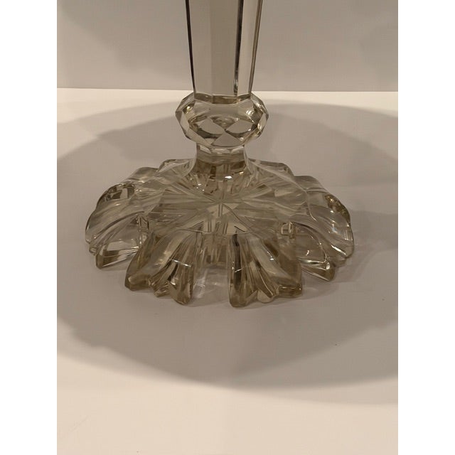 1960s Round Cut Crystal Base Side Table For Sale - Image 5 of 11