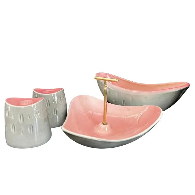 Mid-Century Pink and Gray Hostess Set, Four (4) Pieces For Sale - Image 12 of 12