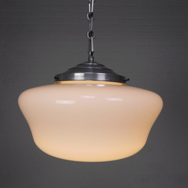 Art Deco Hanging Lamp on Aluminum Chain, 1930s For Sale - Image 3 of 14