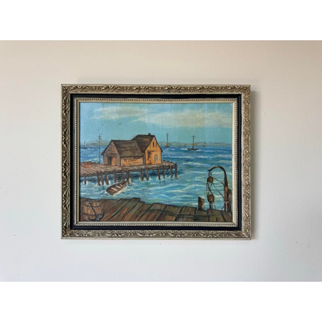 Vintage “Polo” Coastal Impressionist Oil on Masonite Board – Framed For Sale - Image 10 of 12
