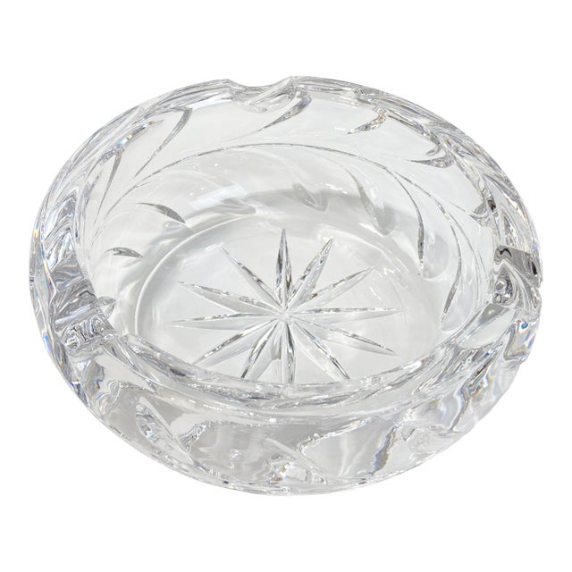 Vintage Cut Glass Catchall Dish, Wine Coaster, Ashtray For Sale