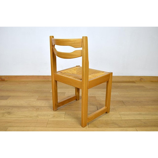 Brown Vintage Elm Chairs from Maison Regain, 1980, Set of 6 For Sale - Image 8 of 9