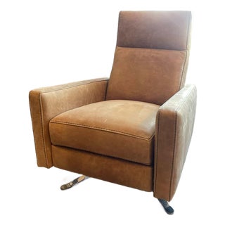 Lee Leather Swivel Recliner Chair-Made to Order For Sale