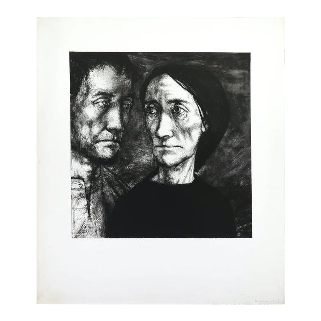 Figures in the Dark - Original Etching by Michel Ciry - Mid 20th Century 1950s For Sale