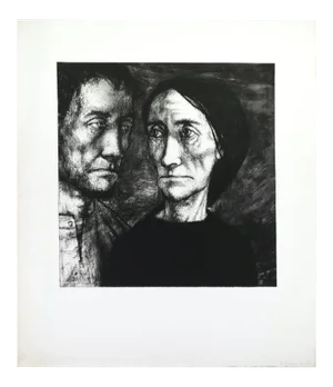 Figures in the Dark - Original Etching by Michel Ciry - Mid 20th Century 1950s