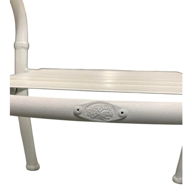 Vintage Palm Beach Regency White Aluminum & Vinyl Strap Armchairs For Sale In West Palm - Image 6 of 12