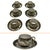 Stunning and delicate set of Japanese porcelain teacups. The cups and saucers have a raised dragon design using the...