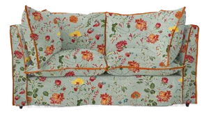 Sophie Conran Coco 2 Seater Sofa with Contrast Welt Knife Edge cushion in Andrew Martin Wildwood Duck Egg