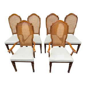 Stanley Cane Dining Chairs - Set of 6