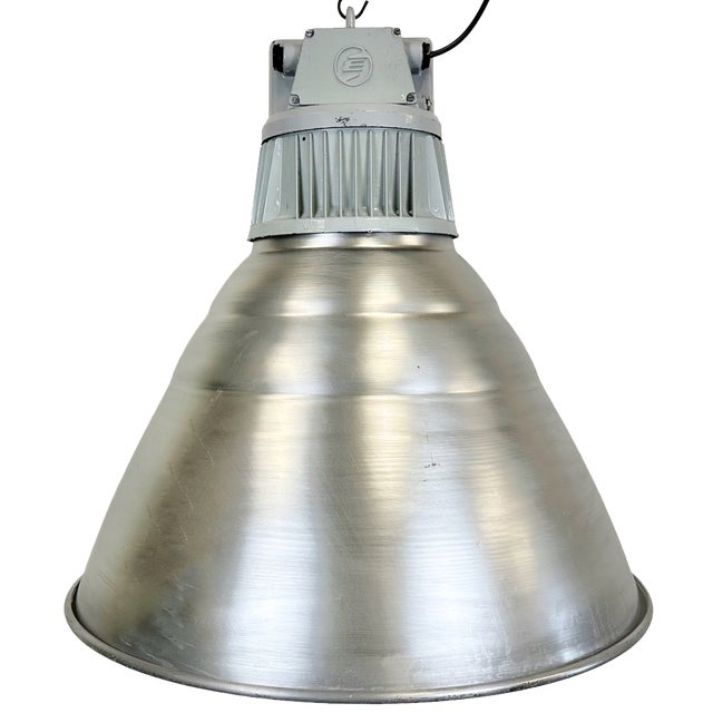 Large Industrial Aluminium Pendant Light from Elektrosvit, 1960s For Sale