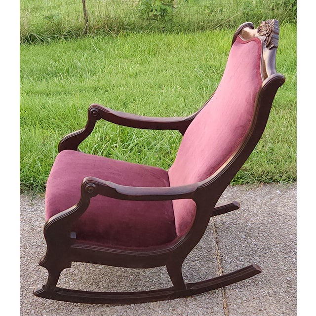 Lincoln Rocker Mahogany Upholstered Rocking Chair Chairish