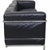 Le Corbusier LC2 3.seater sofa upholstered in black leather and with a chrome frame. The sofa is from the 1990s and...