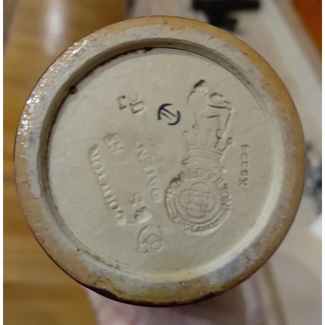 1900 - 1909 Antique Royal Dalton Art Nouveau Slater Vase With Gold Overlay, on Porcelain and Enamel For Sale - Image 5 of 6