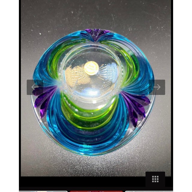 Mid-Century Modern Vintage Murano Italy Sculptural Art Glass Bowl For Sale - Image 3 of 4