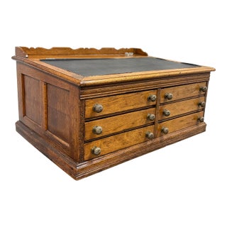 Antique J. & P. Coats Oak Spool Cabinet For Sale